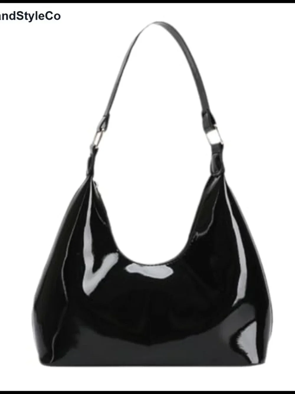 Patent Leather Hobo Bag Crescent Shoulder Bag Small Tote Satchel Purse